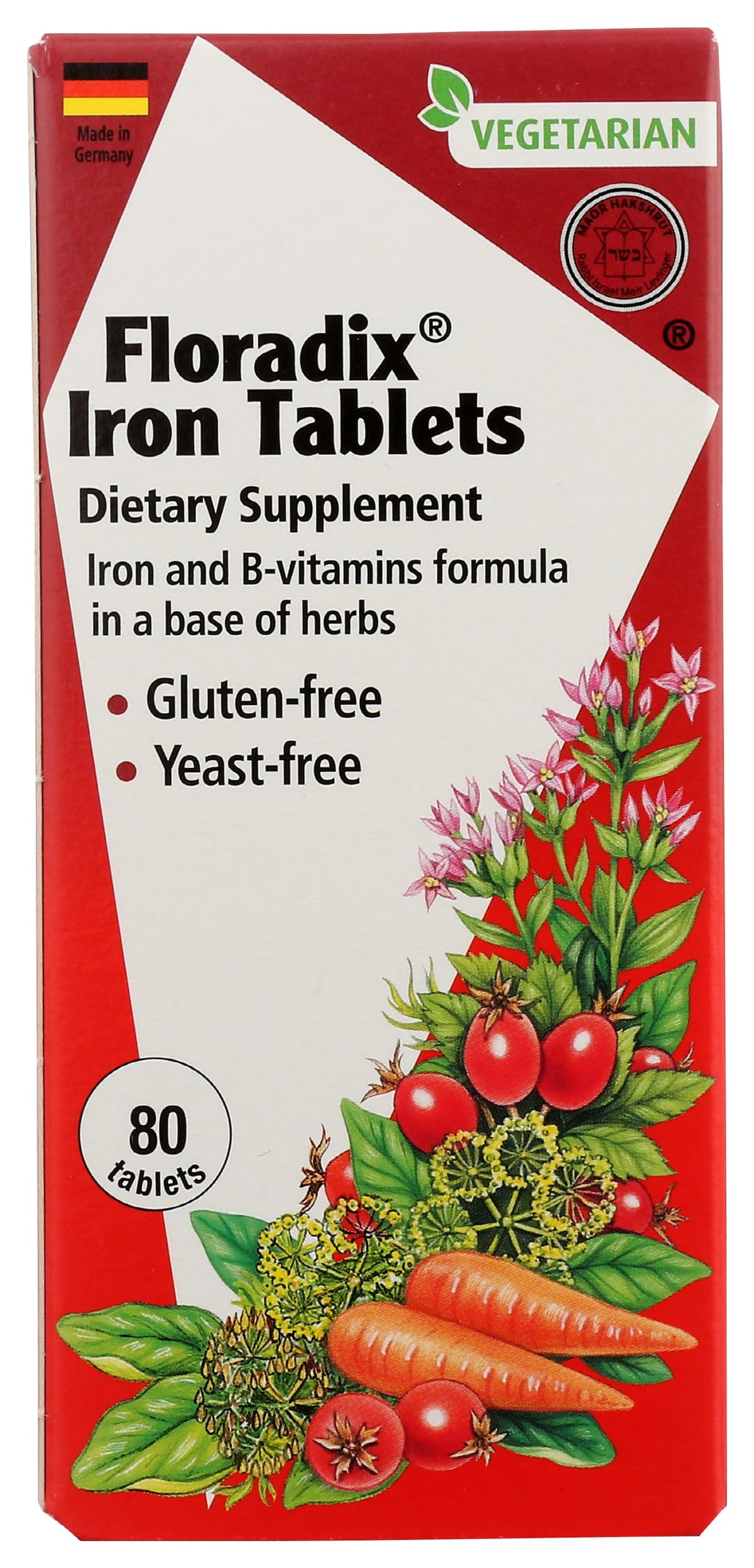 Floradix Iron Tablets 10 mg - 80 Tablets