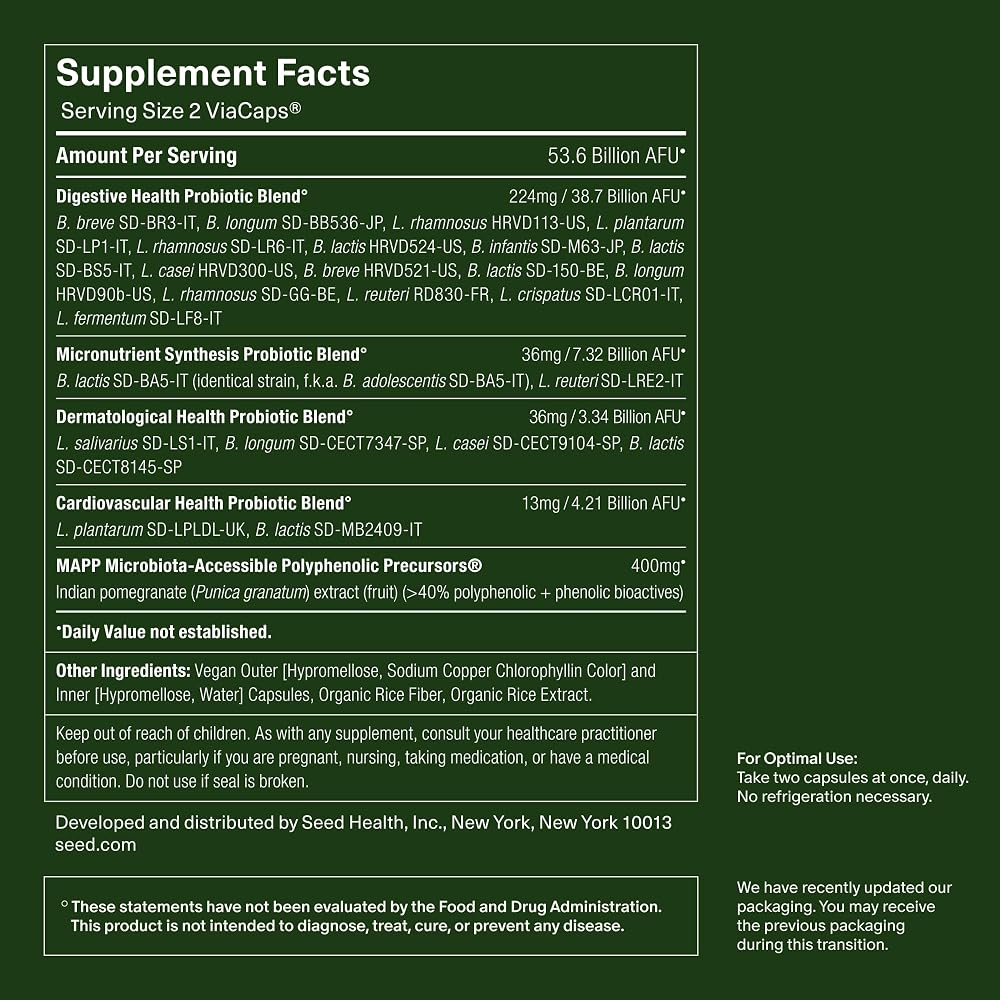Seed DS-01 Daily Synbiotic - Prebiotic and Probiotic for Women & Men