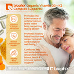 biophix Organic Vitamin D-3 K2 Turmeric - 180 Vegetarian Capsules - image 2