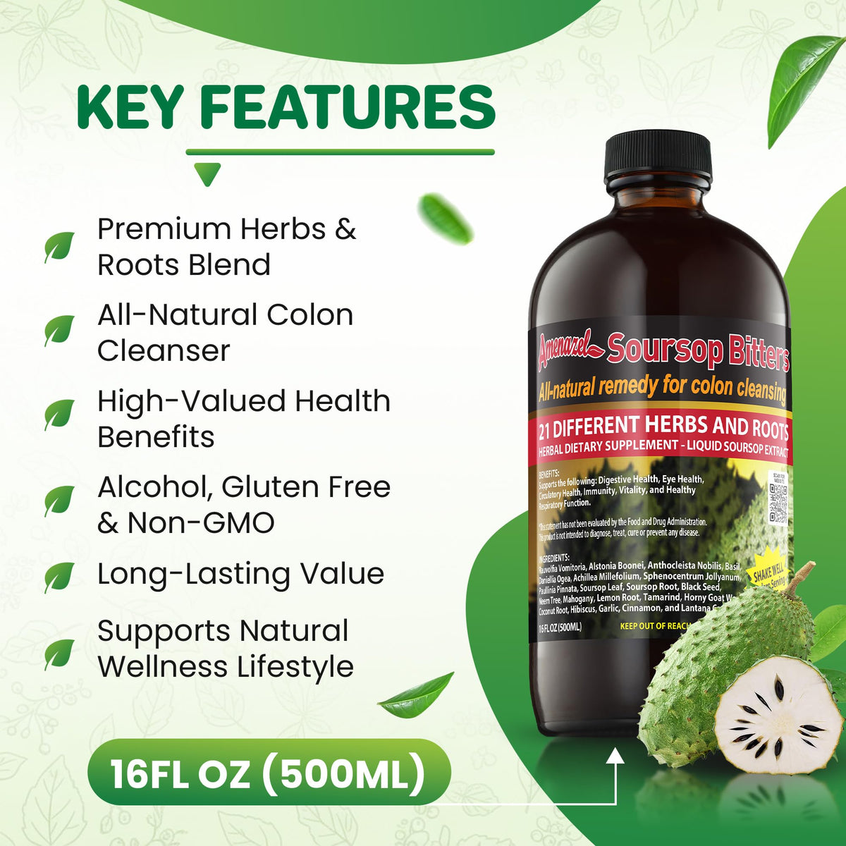 Amenazel Organic Soursop Bitters - 16 fl oz - image 4