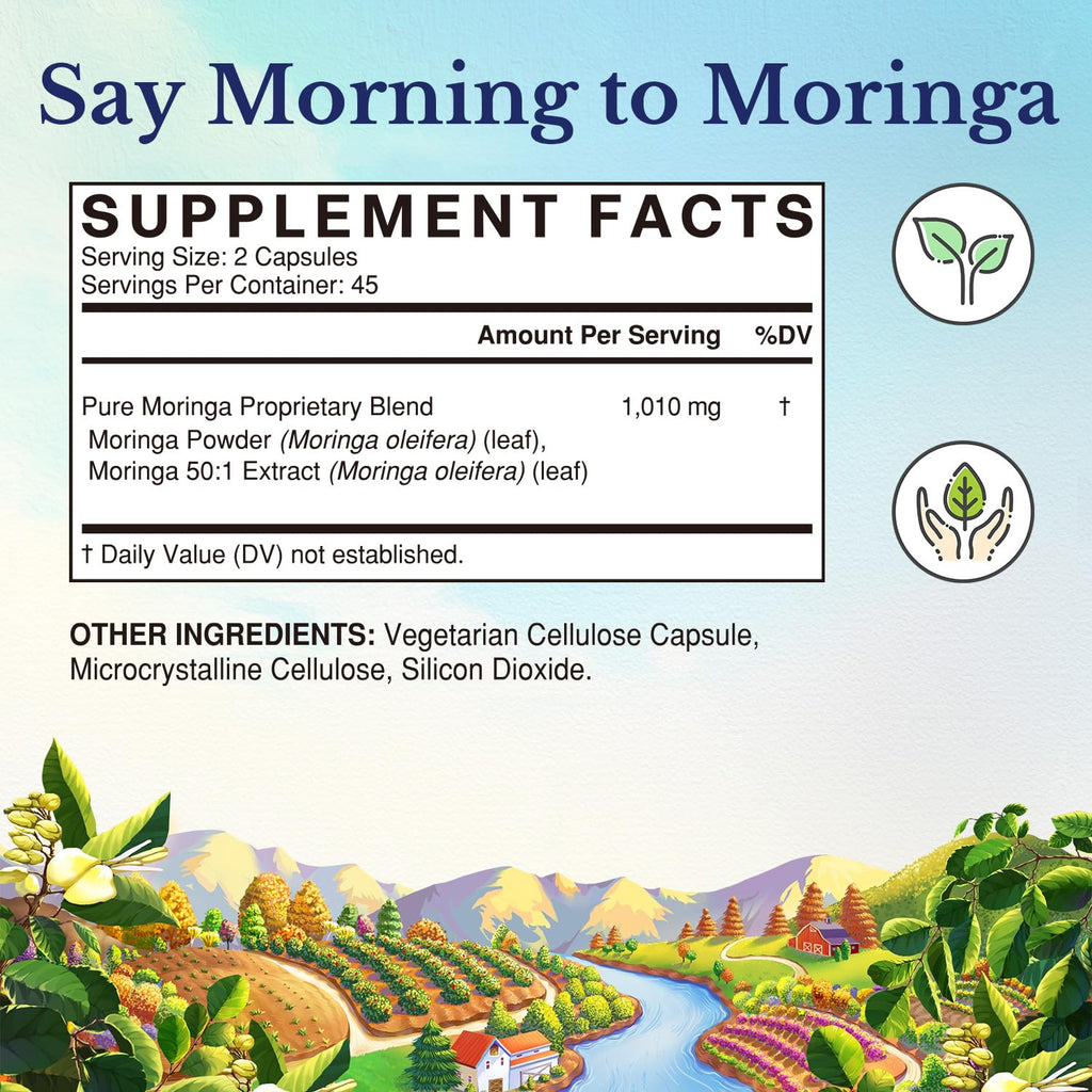 Vitalitown Moringa Oleifera Capsules Energy & Immune Support - 90 Capsules - image 2