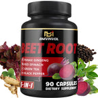BMVINVOL Beet Root Capsules with Green Tea & Ginseng - 90 Capsules