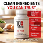 10X Health Vitamin D3 K2 5000 IU with MK7 - 60 Capsules - image 8