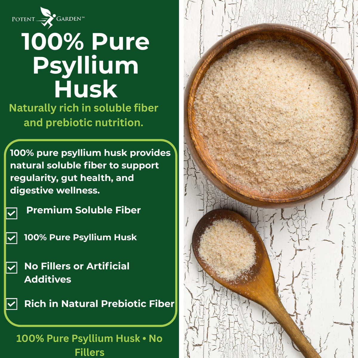 Potent Garden Psyllium Husk Capsules Soluble Fiber - 240 Capsules - image 4
