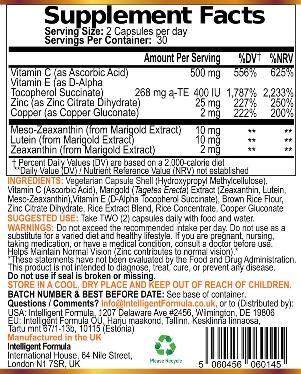 Intelligent Formula Vision Defender Plus Eye Supplement - 60 Vegan Capsules - image 5