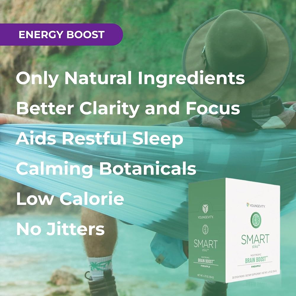 Youngevity SMART Focus & Clarity Drink Mix with Natural Caffeine - 30 Sticks - image 4