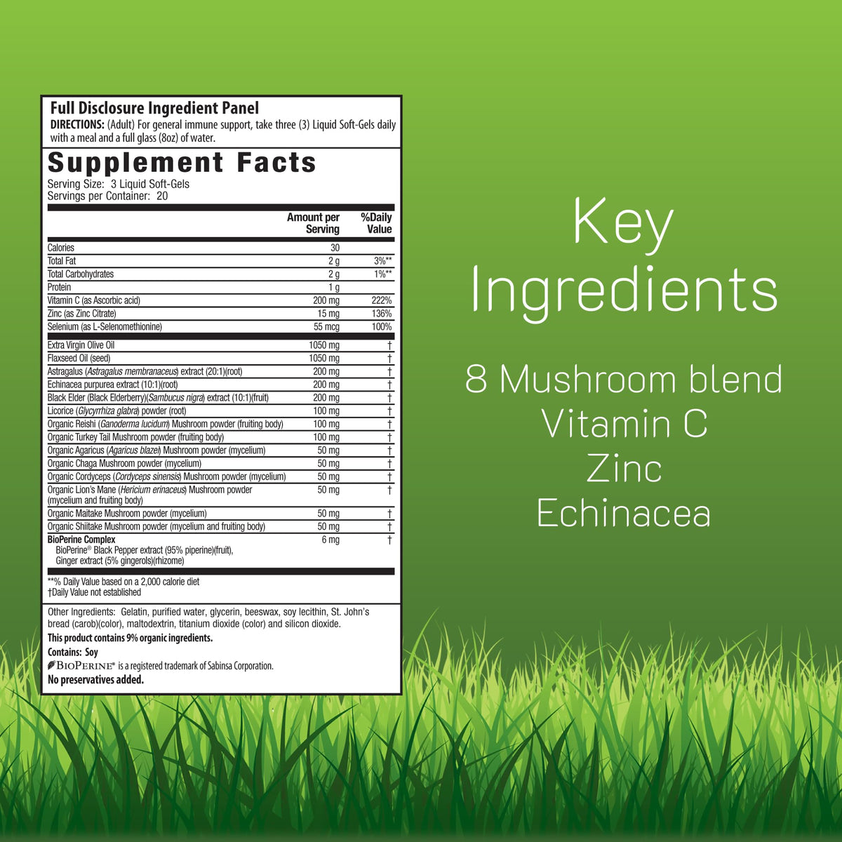 Irwin Naturals Pure Defense Mushroom-8 Immune Support - 60 Softgels - image 2