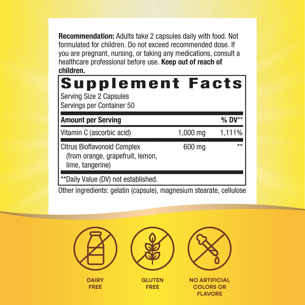 Nature's Way Vitamin C 1000 mg with Bioflavonoids - 200 Capsules - image 2