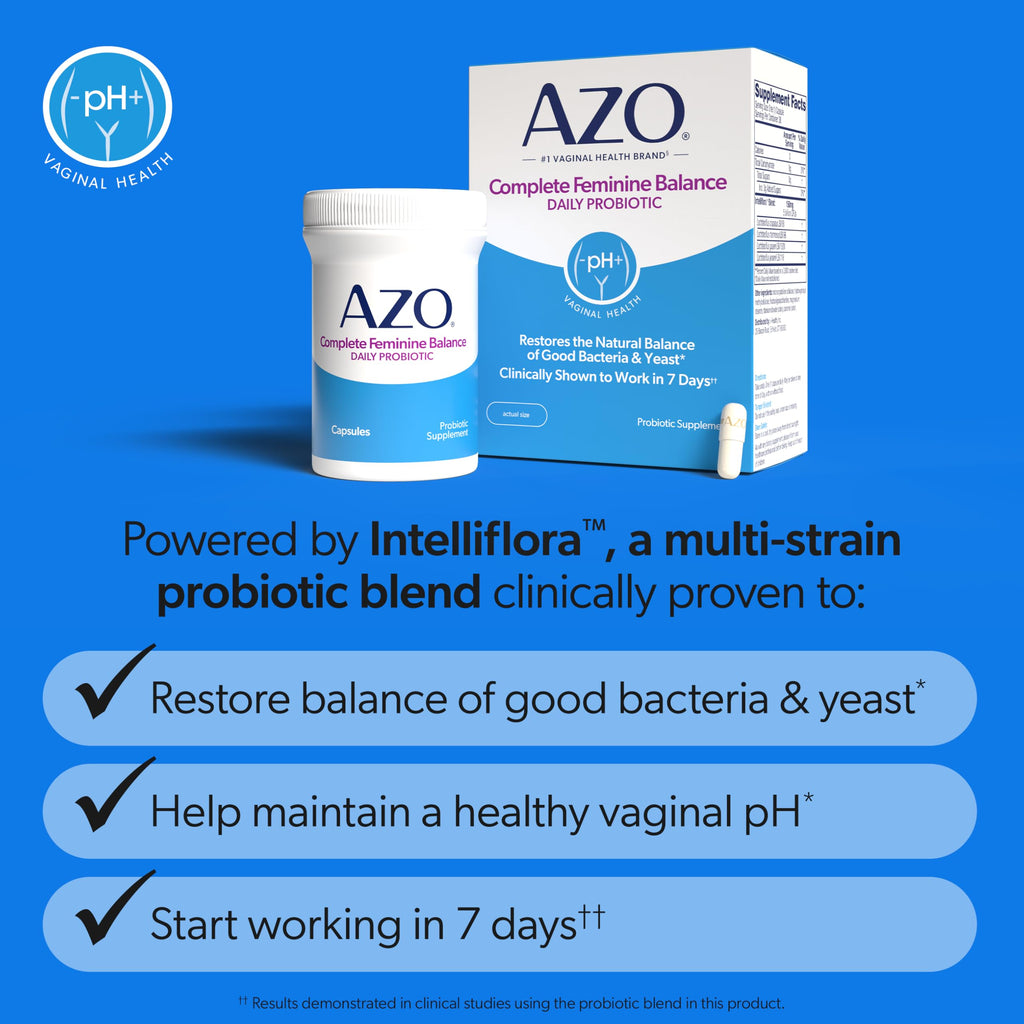 AZO Complete Feminine Balance Daily Vaginal Probiotics - 60 Capsules - image 3