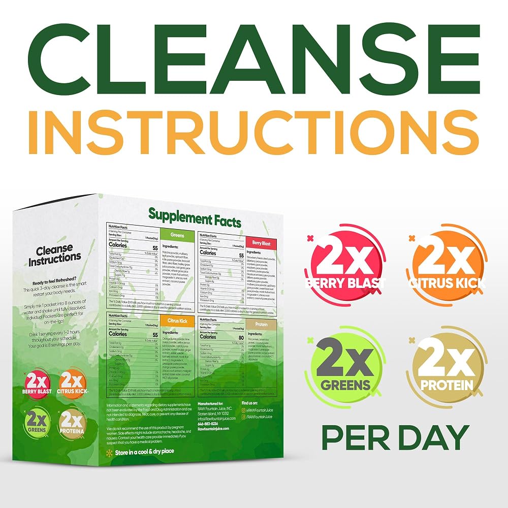 Raw Fountain 3 Day Juice Cleanse Detox - 24 Powder Packets - image 6