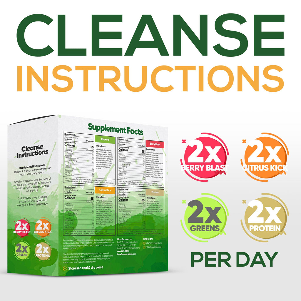 Raw Fountain 3 Day Juice Cleanse Detox - 24 Powder Packets - image 6