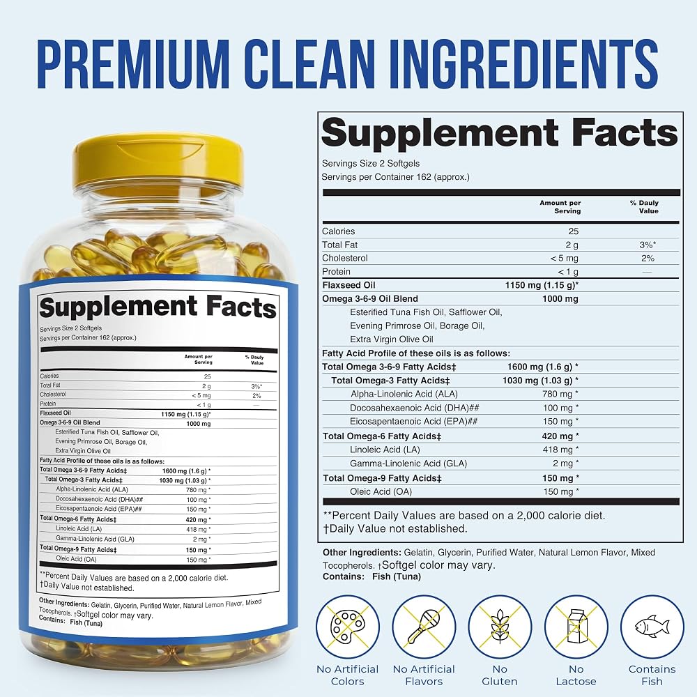 Presca Omega 3-6-9 Dietary Supplement - 325 Softgels - image 3