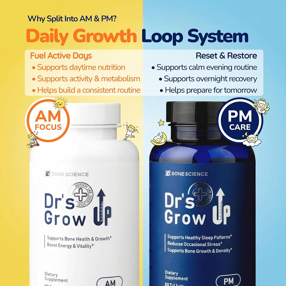 BONE SCIENCE Dr's Grow UP AM & PM Bone Support for Kids & Teens - 180 Count - image 5