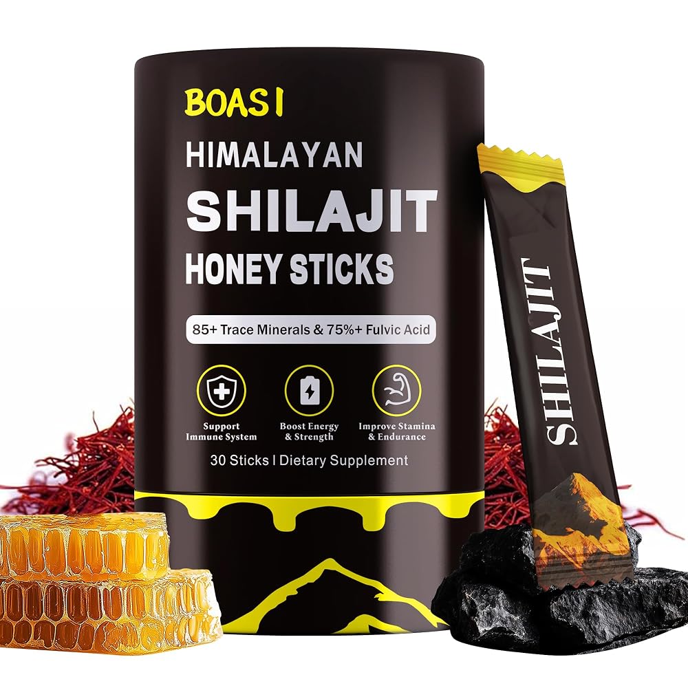 Boasi Shilajit Honey Sticks with Organic Saffron - 30 Sticks