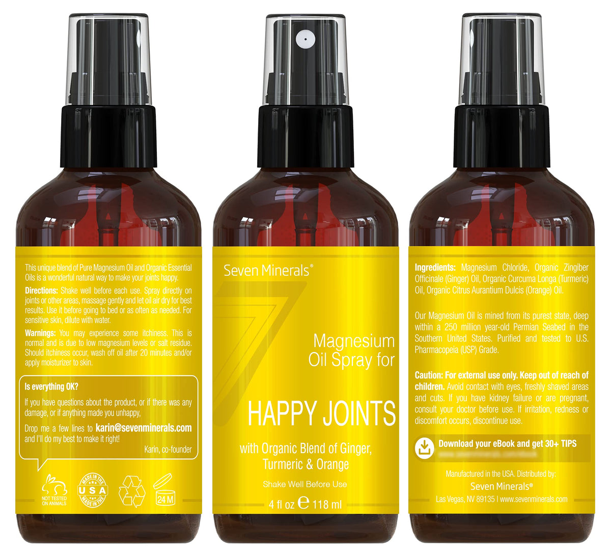 Seven Minerals Magnesium Happy Joints Spray - 4 fl oz - image 2