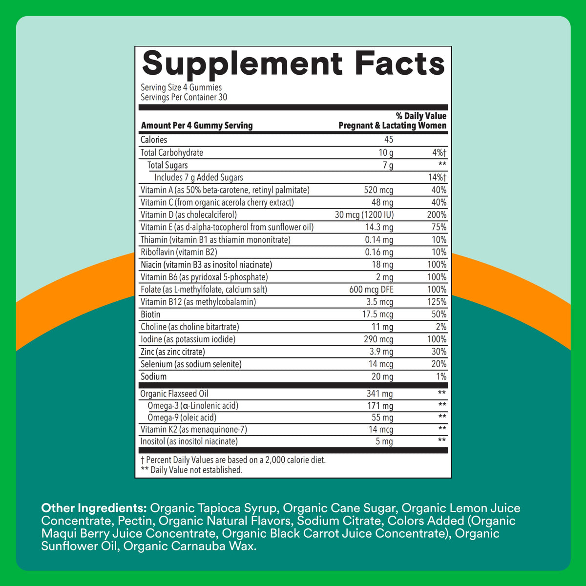 SmartyPants Organic Prenatal Vitamins with Omega-3 - 120 Gummies - image 3