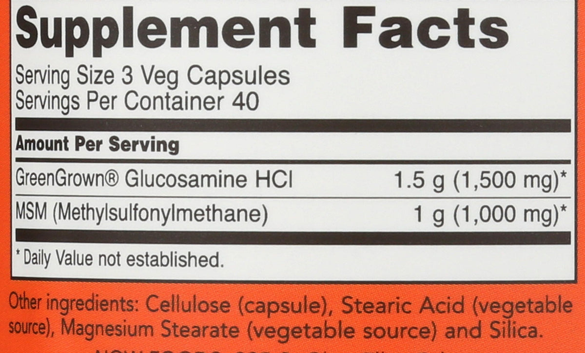 Now Foods Vegetarian Glucosamine & MSM - 120 Vegetarian Capsules - image 3