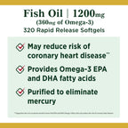Nature's Bounty Fish Oil 1200 mg - 320 Softgels - image 3