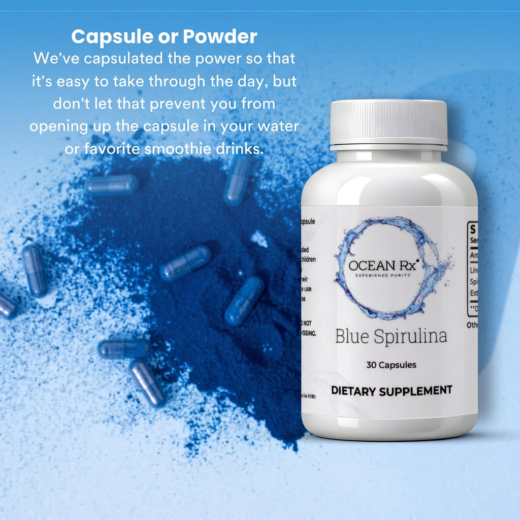 Ocean Rx Pure Blue Spirulina Capsules Superfood - 30 Count - image 2