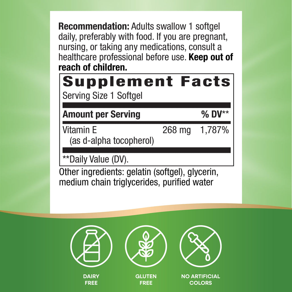 Nature's Way Vitamin E 400 IU - 200 Softgels - image 2
