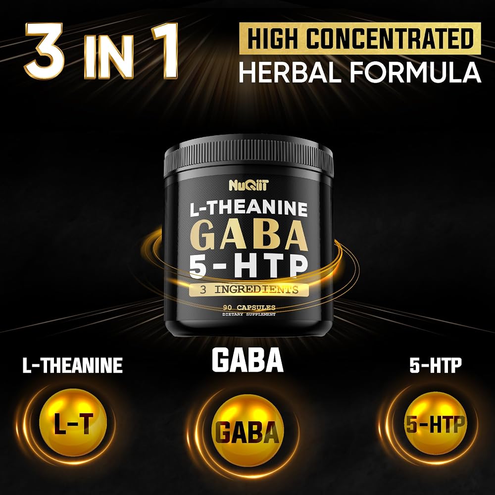 NUQIIT 3in1 GABA L-Theanine 5-HTP Brain Support - 90 Capsules - image 2