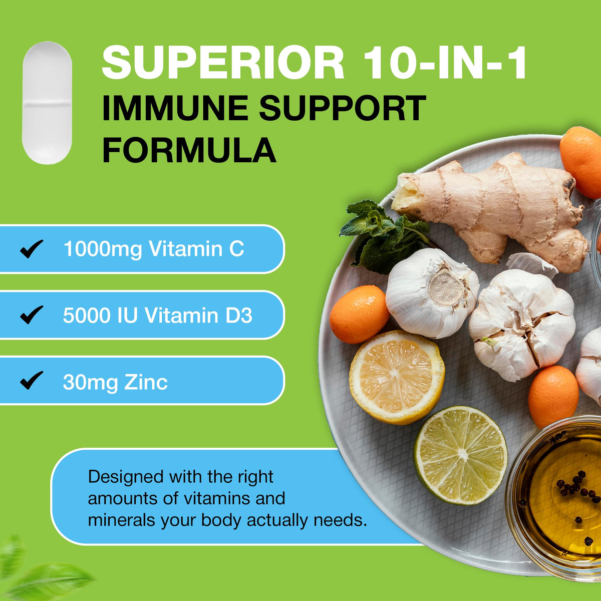 Deloma Health 10 in 1 Immune System Support Supplement - 60 Capsules - image 4