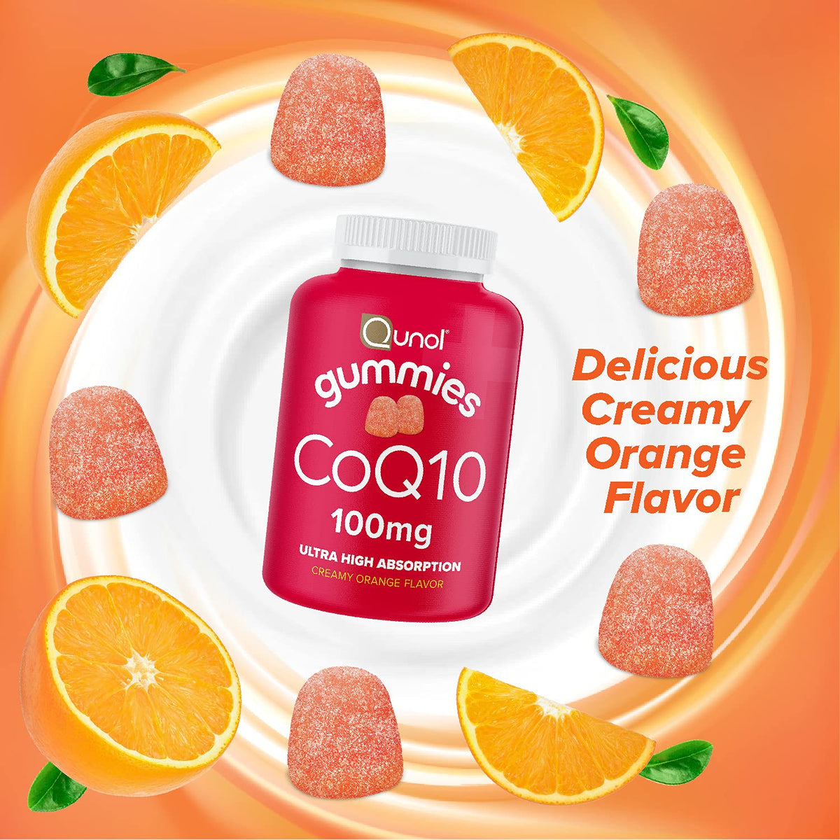 Qunol Gummy CoQ10 100mg Heart Health veganglutenfree Bottle Unisex
