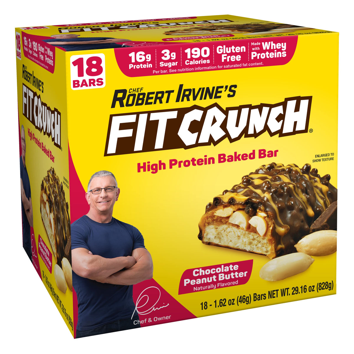Fit Crunch Peanut Butter Protein Bars Snack Size - 18 Bars