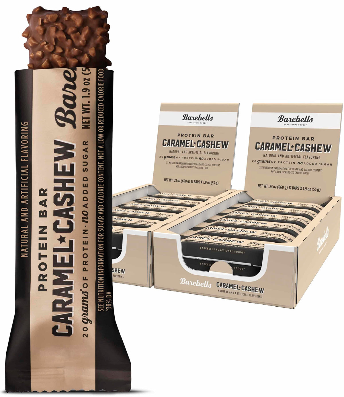 Barebells Protein Bars Caramel Cashew 20g - 12 Count Pack of 2