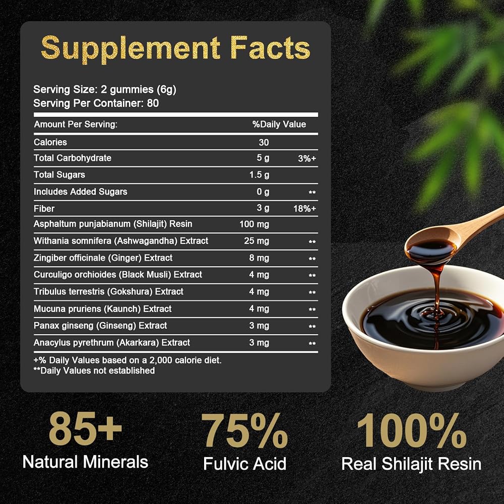 Lyndops Shilajit Gummies Pure Himalayan Gold - 80 Gummies - image 2