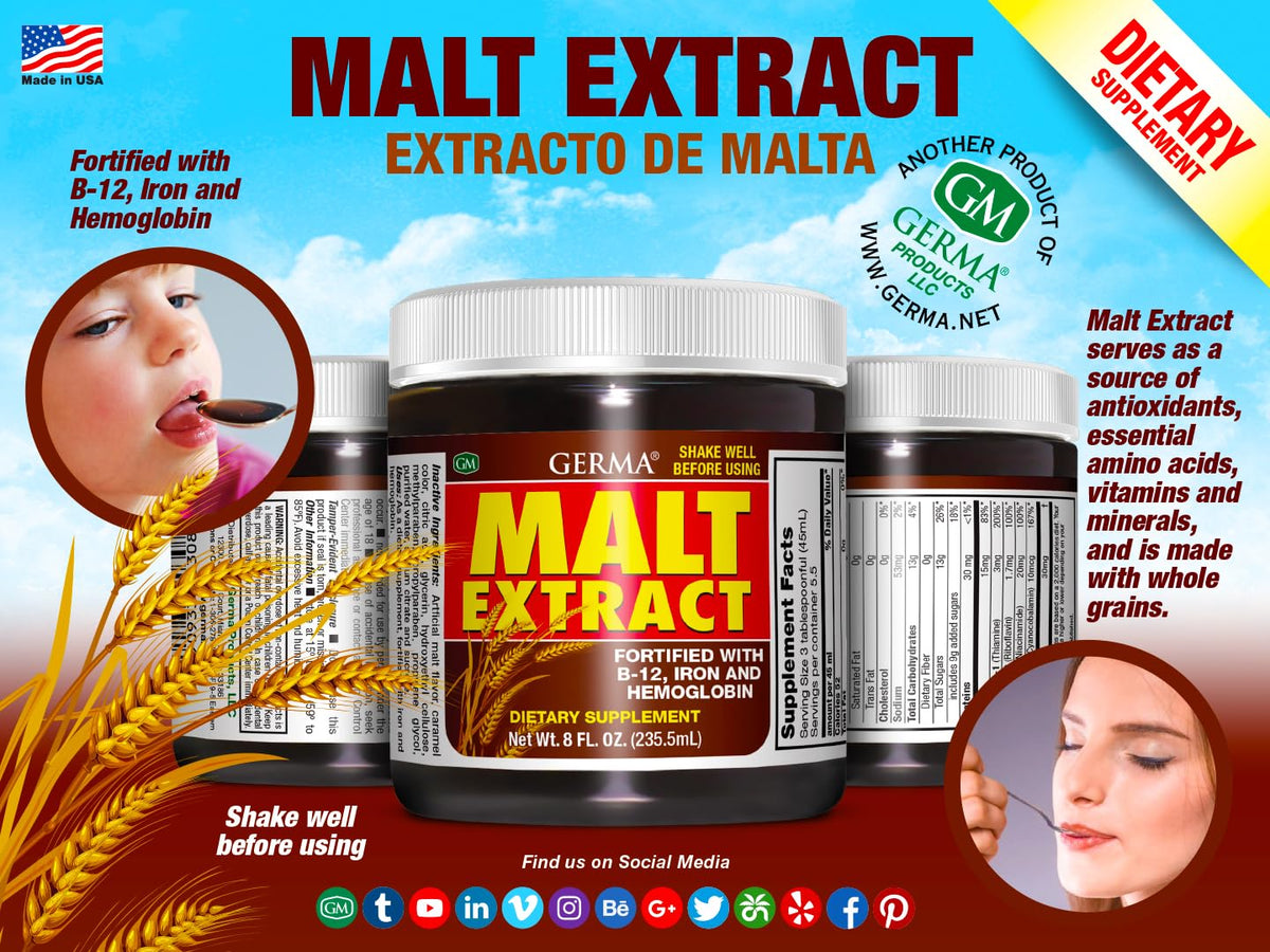 Germa Malt Extract Liquid Supplement - 8 fl oz - image 3