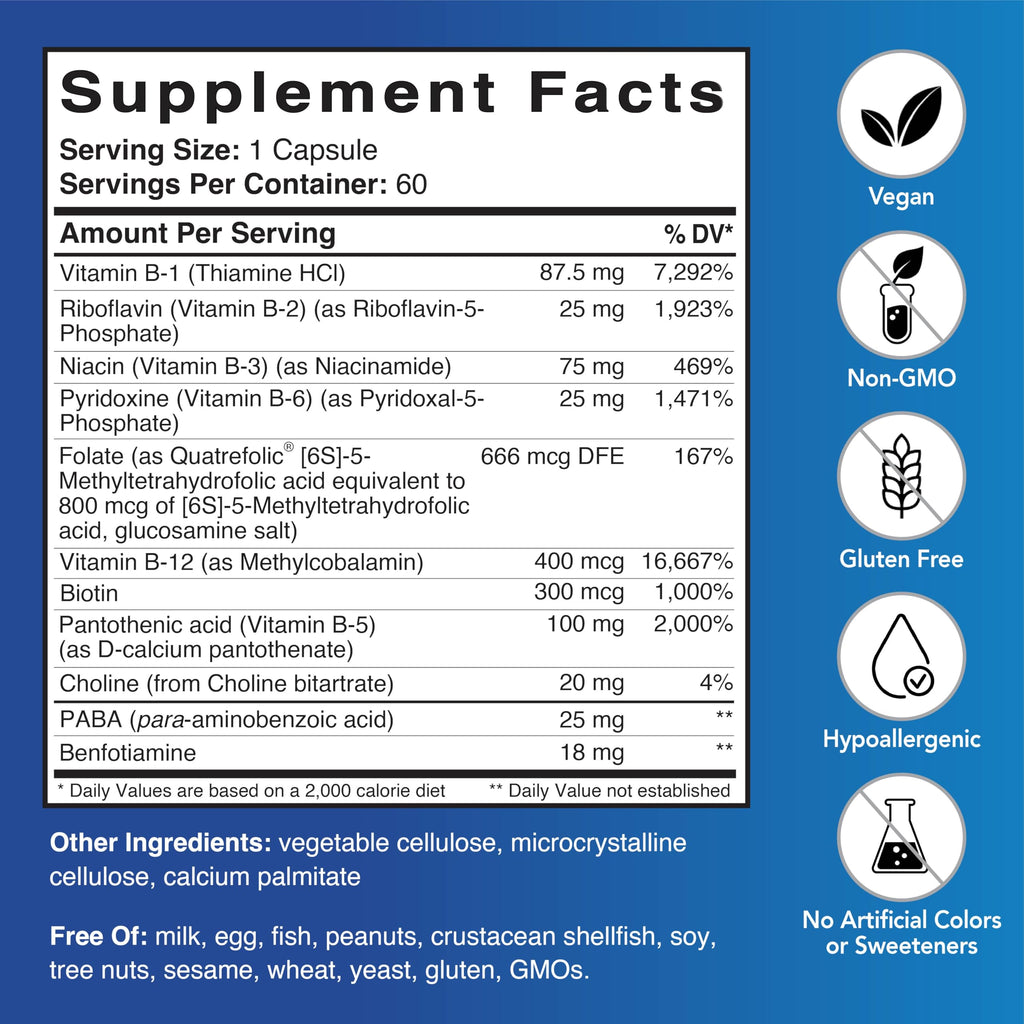 Patient One B-Complex Methylated B Vitamins - 60 Capsules - image 2