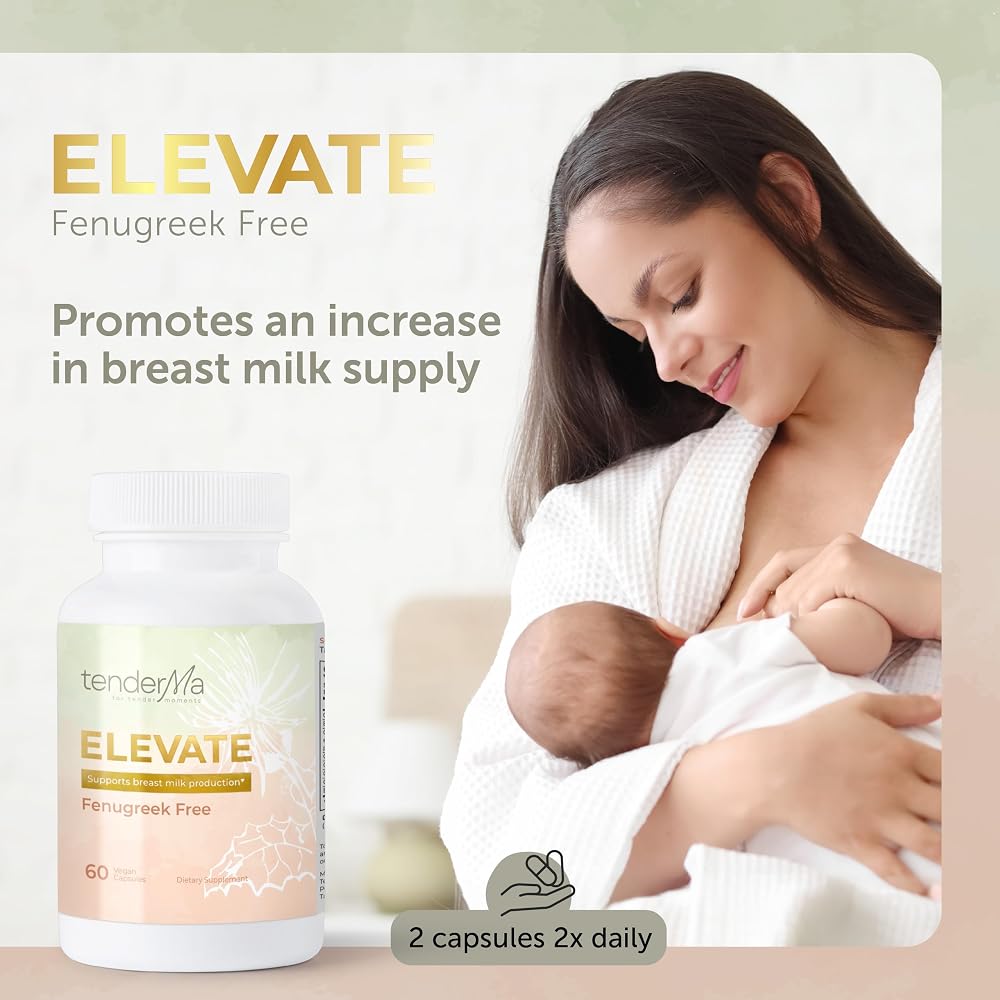 tenderMa Lactation Supplement Elevate Fenugreek-Free - 60 Capsules - image 2