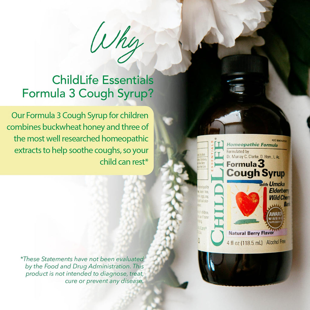 ChildLife Essentials Formula 3 Kids Cough Syrup, Berry - 4 Fl Oz - image 3