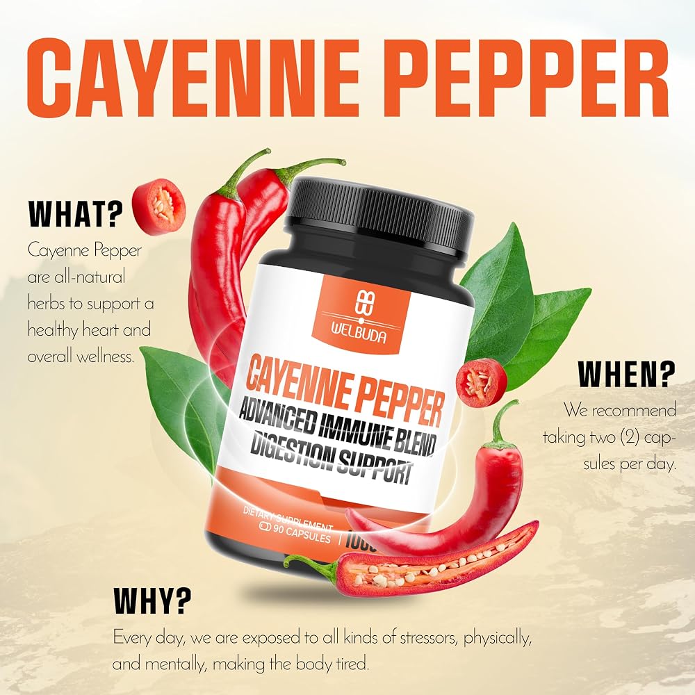 WELBUDA Cayenne Supplement - 90 210 Capsules - 300mg