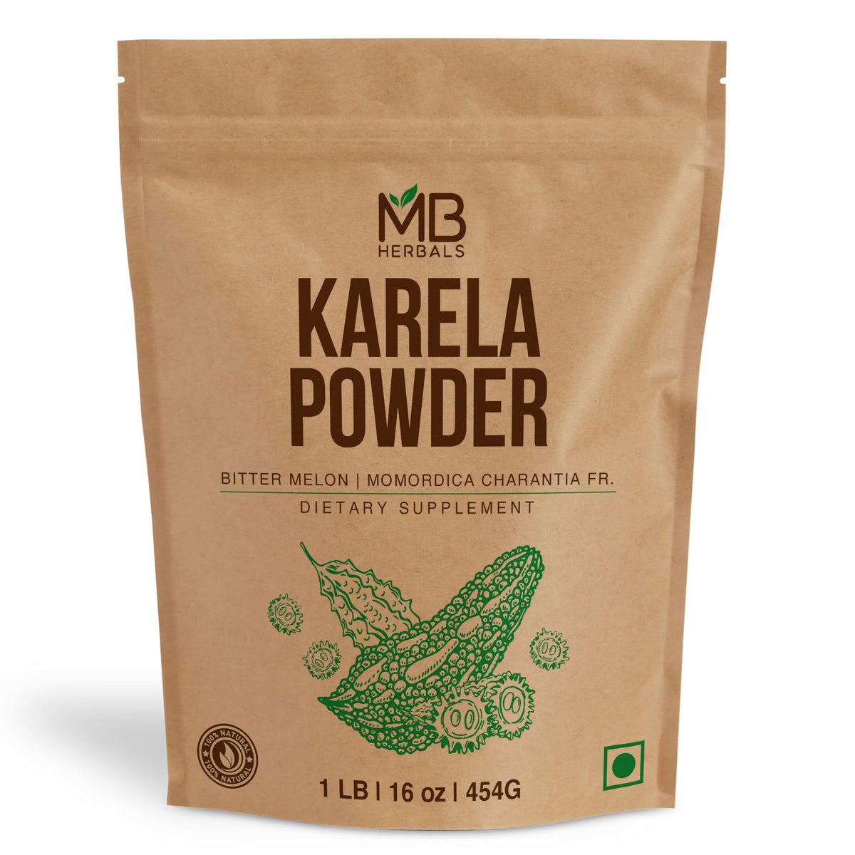MB Herbals De-Seeded Karela Powder 8 oz / 227 Gram (0.5 lb)
