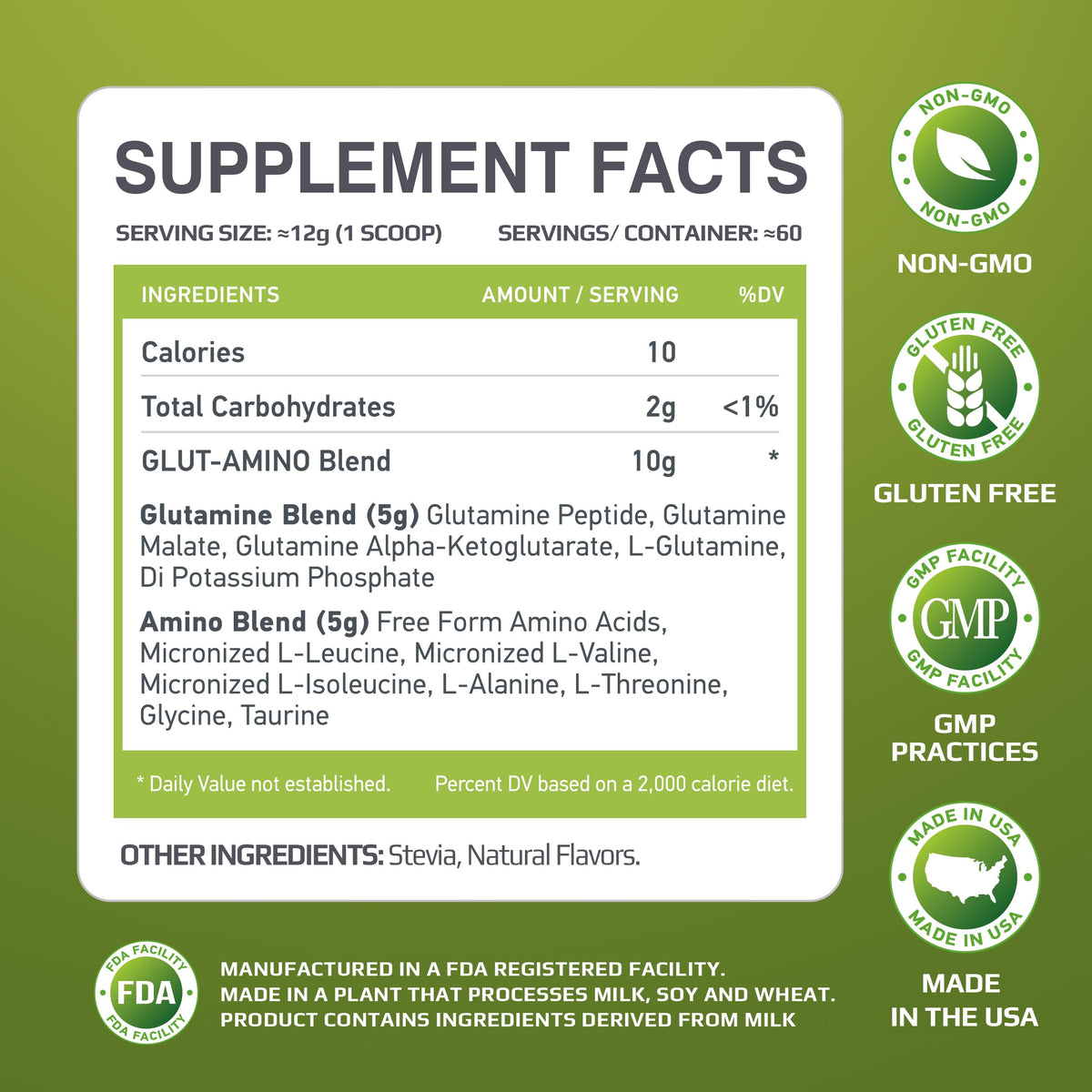 MUSCLE FOOD LABS Muscle Glut-Amino ★ Glutamine & Amino Blend