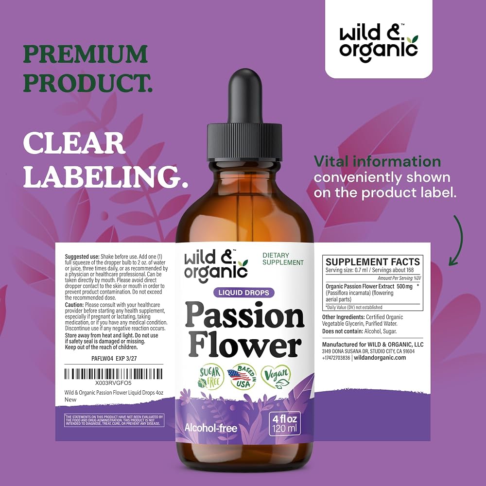 Wild & Organic Passion Flower Tincture for Relaxation - 4 fl oz - image 9