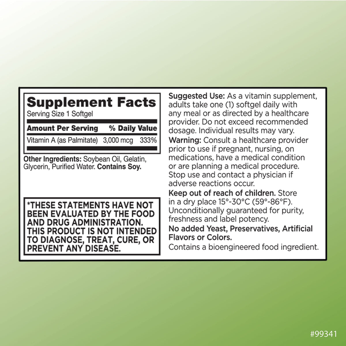 Quality Choice Vitamin A 3,000 mcg (10,000 IU) - 100 Softgels - image 2