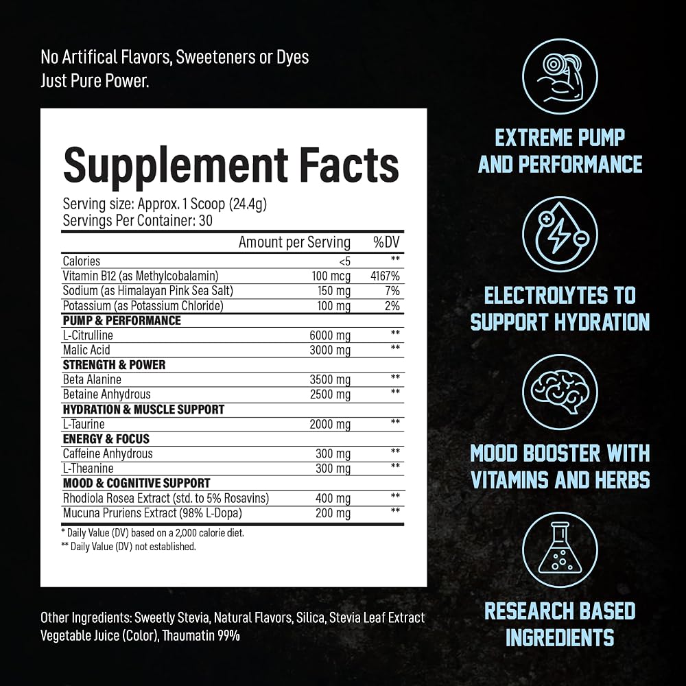 Voyager Supplements Pre-Workout Rocket Razz Powder - 30 Servings - image 2