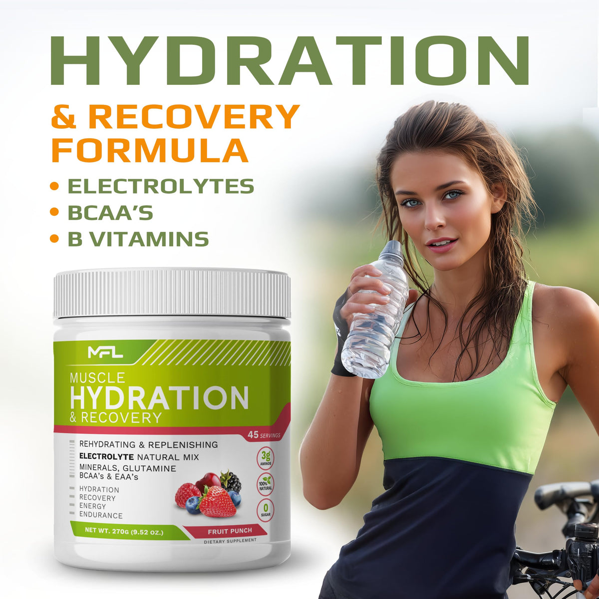 MUSCLE FOOD LABS Hydration and Electrolyte Recovery Mix Powder - 45 Servings - image 2