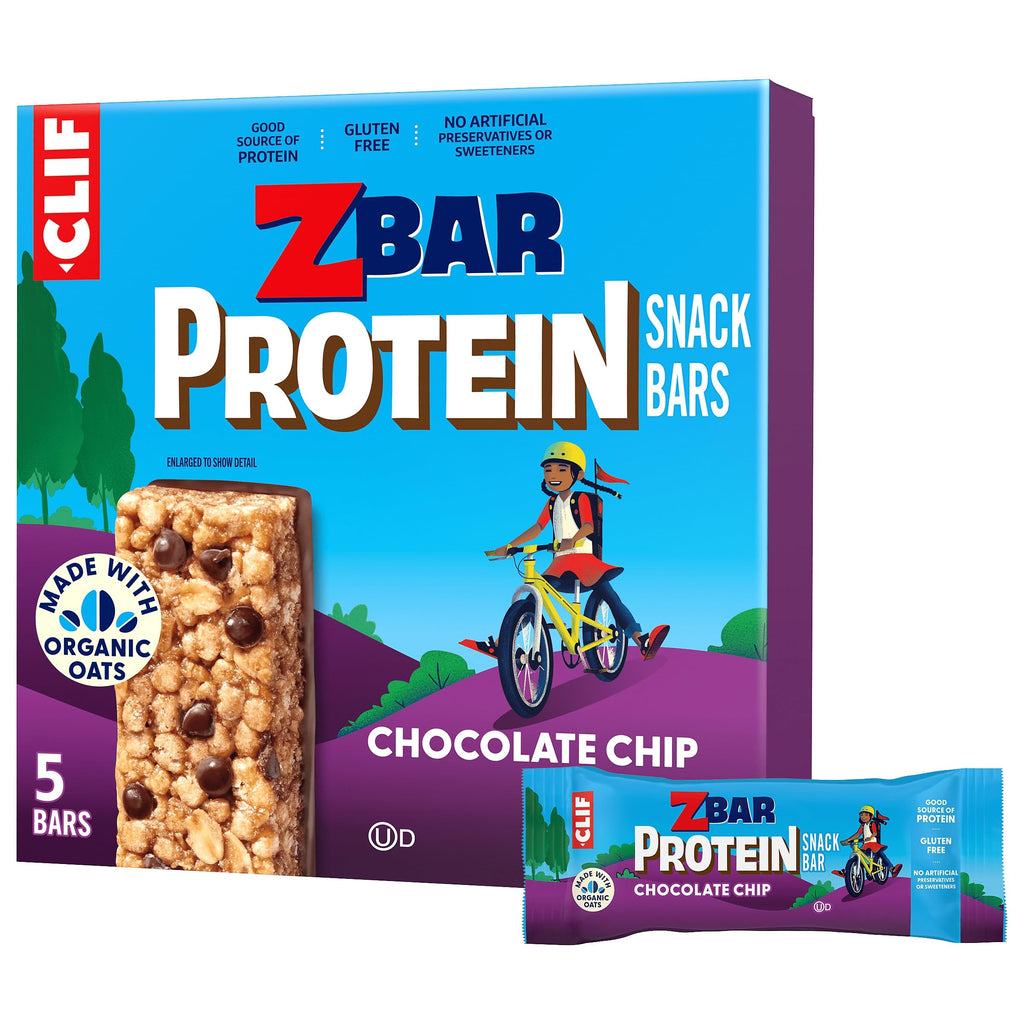 Clif Kid ZBar Protein Chocolate Chip Crispy Snack Bars - 5 Pack