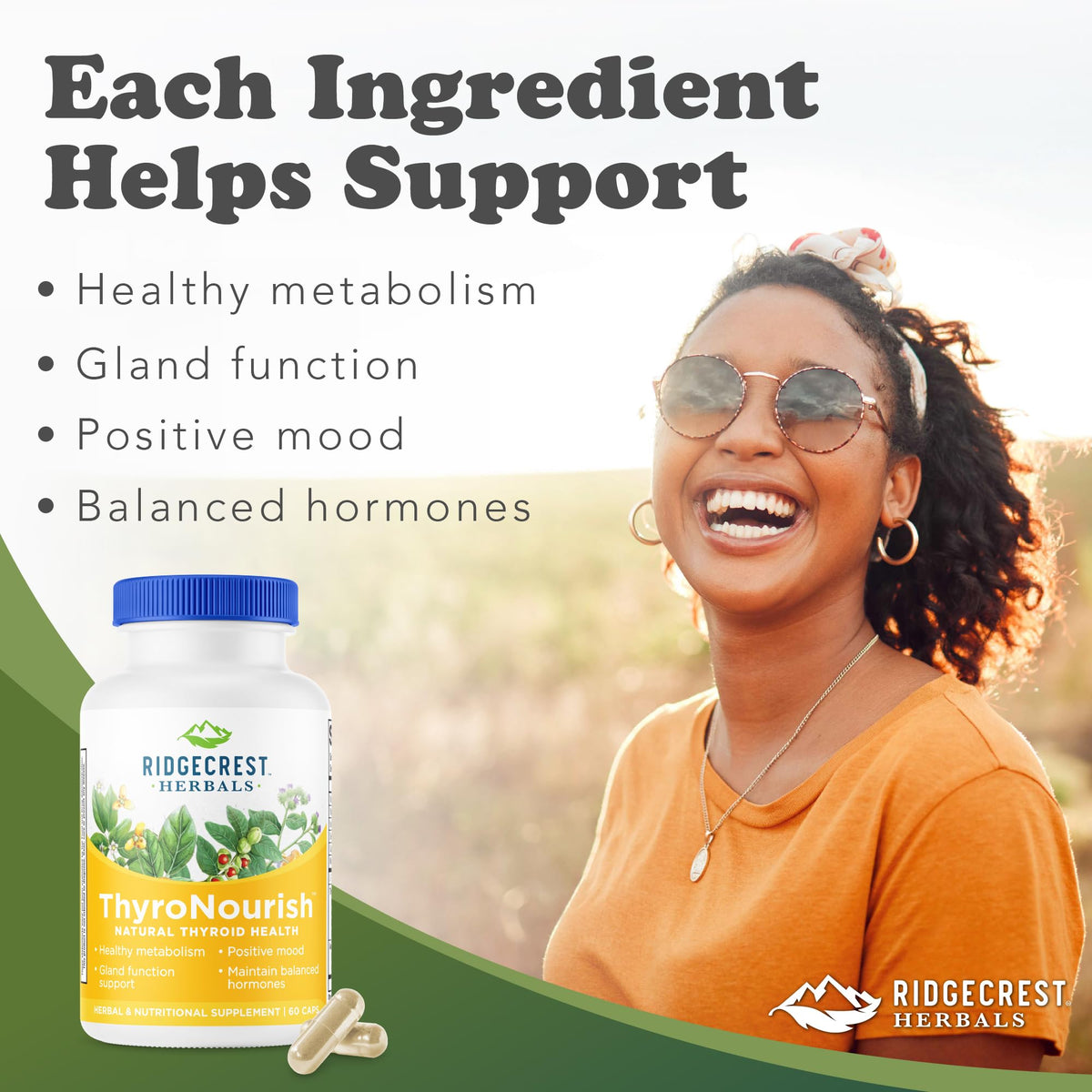 RidgeCrest Herbals ThyroNourish Thyroid Support - 60 Capsules - image 2