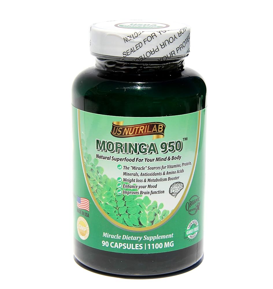 Organic Moringa 950 1100 mg - 90 Capsules
