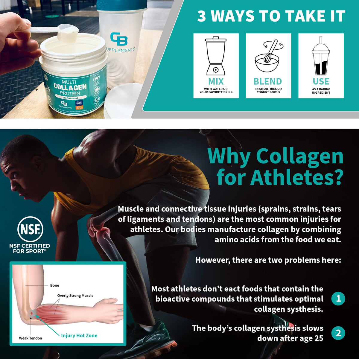 CB Supplements Multi Collagen Protein Powder - 58 Servings - image 5