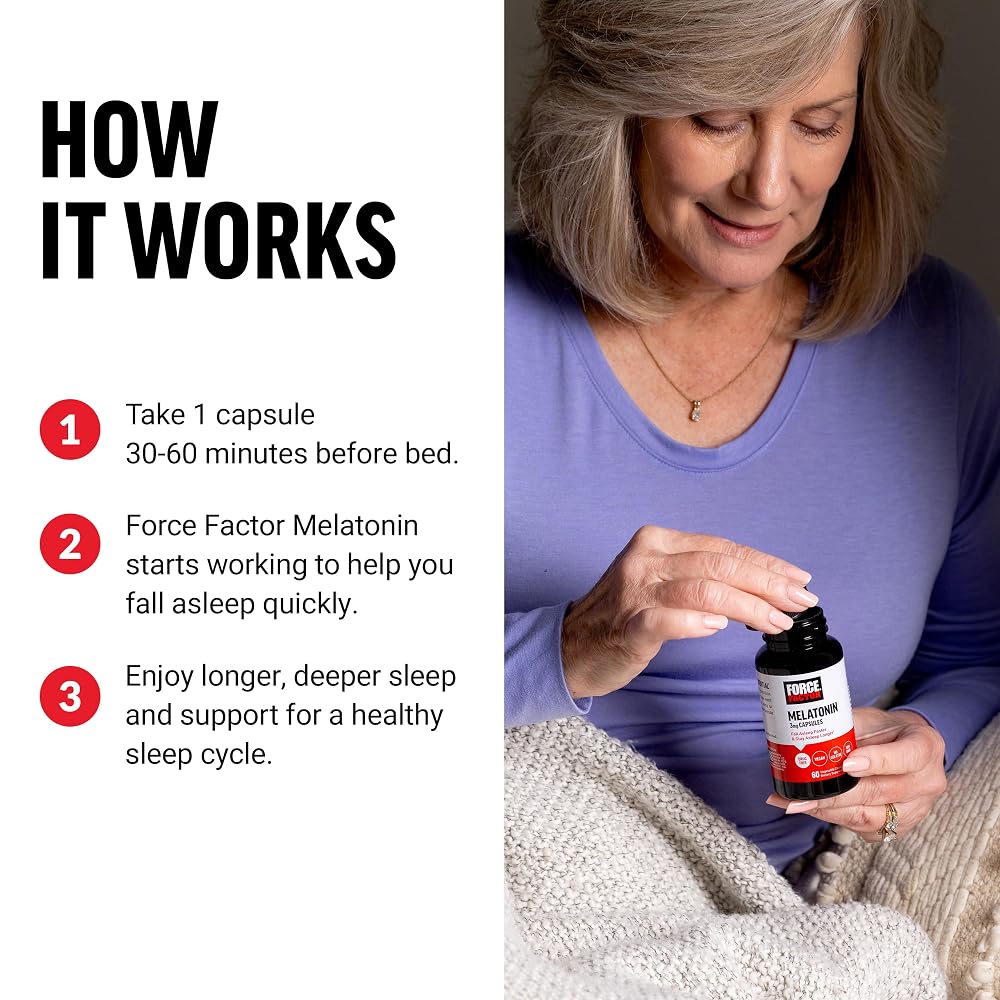 Force Factor Melatonin 5mg Sleep Aid - 60 Vegetarian Capsules - image 4