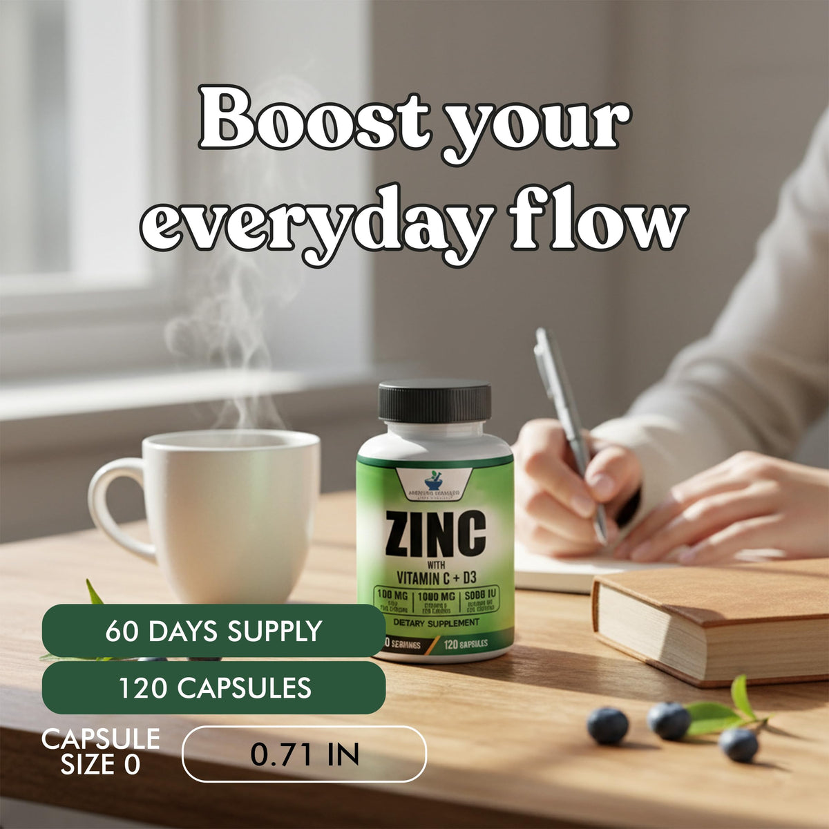 American Standard Supplements Zinc 100mg Vitamin C 1000mg - 120 Capsules - image 6