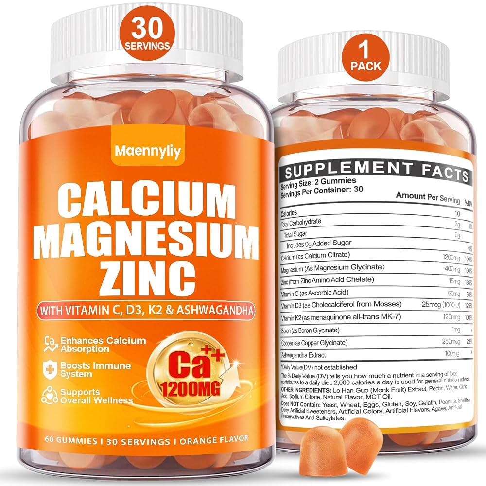 Maennyliy Calcium 1200 mg with Vitamin D3 Gummies - 60 Count