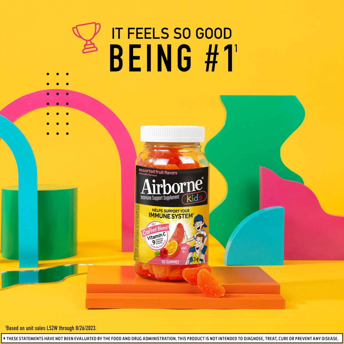 Airborne Kids Vitamin C Gummies Immune Support - 63 Gummies - image 2
