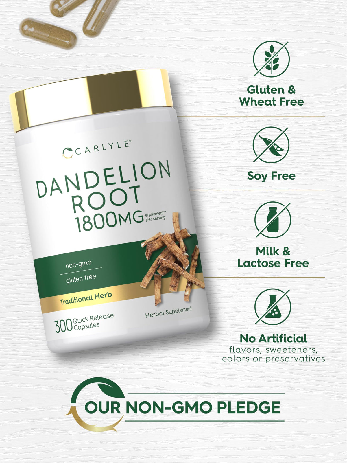 Carlyle Dandelion Root Extract - 300 Capsules - image 5
